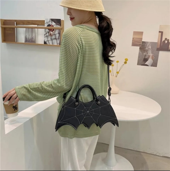 PU Batwing Spiderweb Crossbody Bag - Picture 12 of 16